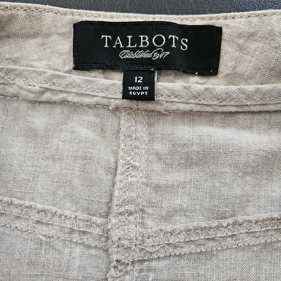 NWOT - Talbots Linen Oatmeal Midi Skirt - Size 12 - Picture 7 of 8